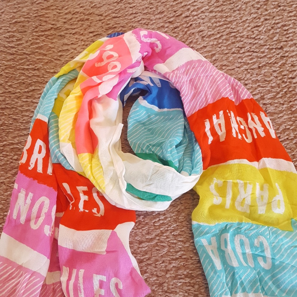Kate Spade Colorful World Traveler Long Scarf - Picture 3 of 7